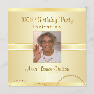 100th Birthday Party Invitations - Foto optioneel Kaart
