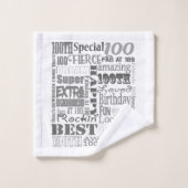 100th Birthday Party Personalized Gifts Special Bad Handdoek (Wasdoekje)