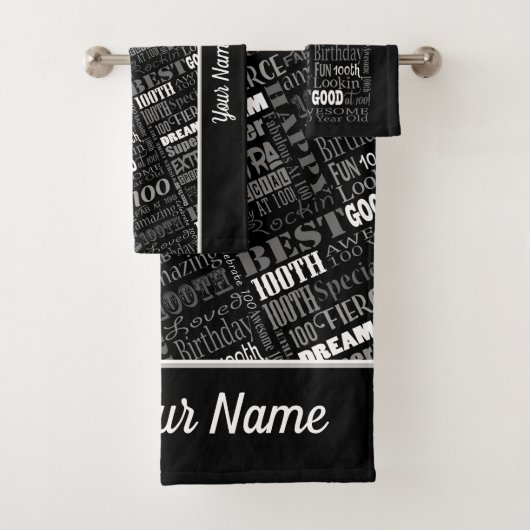 100th Birthday Party Personalized Gifts Special Bad Handdoek (Insitu)