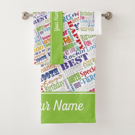 100th Birthday Party Personalized Gifts Special Bad Handdoek (Insitu)