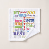 100th Birthday Party Personalized Gifts Special Bad Handdoek (Wasdoekje)