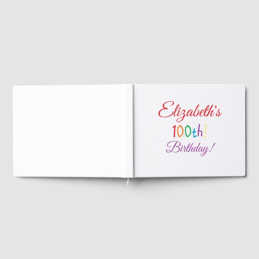 "100th Birthday" Persoonlijk gastboek Gastenboek (Volledig)