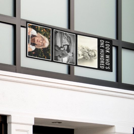 100th Birthday Photo Banner (Buitenkant Gebouw)