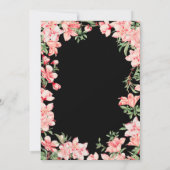 100th Birthday Pink Floral Flowers Black Backgroun Kaart (Achterkant)