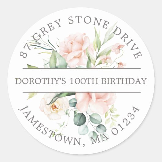 100th Birthday Return Address Label (Voorkant)