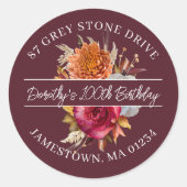 100th Birthday Return Address Label (Voorkant)