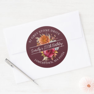 100th Birthday Return Address Label