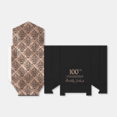 100th Birthday Rose Gold Damask Thank You Bedankdoosjes (Uitgevouwen)