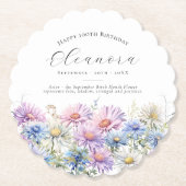 100th Birthday September Birth Flower Custom Kartonnen Onderzetters (Voorkant)