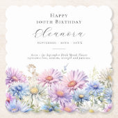 100th Birthday September Birth Flower Custom Kartonnen Onderzetters (Voorkant)
