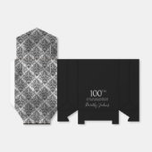 100th Birthday Silver Damask Thank You Bedankdoosjes (Uitgevouwen)