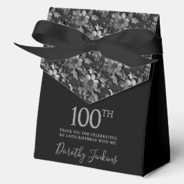 100th Birthday Silver Floral Thank You  Bedankdoosjes