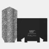 100th Birthday Silver Leopard Print Thank You  Bedankdoosjes (Ongevouwen)