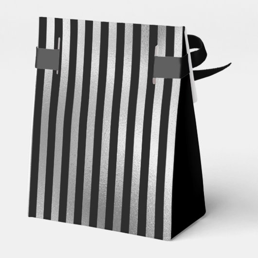 100th Birthday Silver Striped Thank You Bedankdoosjes (Achterkant)