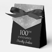 100th Birthday Silver Thank You Favor Box Bedankdoosjes (Voorkant Zijde)