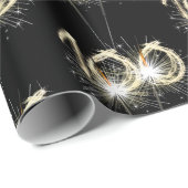100th Birthday Sparklers op Zwart Cadeaupapier (Rol Hoek)