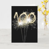 100th Birthday Sparklers op Zwart Kaart (Gele Bloem)