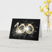 100th Birthday Sparklers op Zwart Kaart (Gele Bloem)