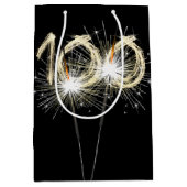 100th Birthday Sparklers op Zwart Medium Cadeauzakje (Voorkant)