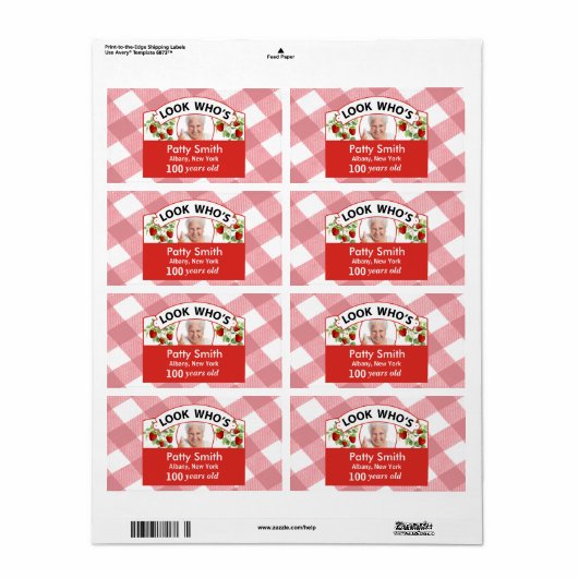 100th Birthday Sticker Labels - Eenvoudig aan te p (Full Sheet)