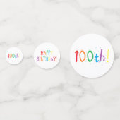 "100th Birthday" Tafel Confetti (Voorkanten)