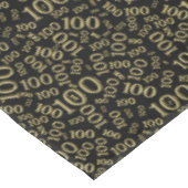 100th Birthday Theme, Black and Gold Centenarian Tafelkleed (Gekanteld)