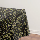 100th Birthday Theme, Black and Gold Centenarian Tafelkleed (Voorbeeld)