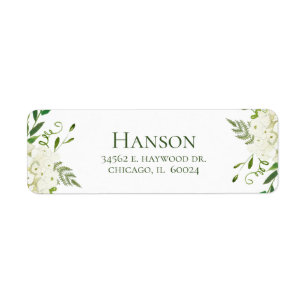 100th Birthday White Hydrangeas Return Address Etiket