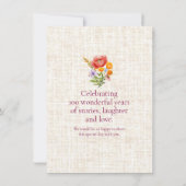  100th Birthday Wildflowers - Floral Number Kaart (Achterkant)