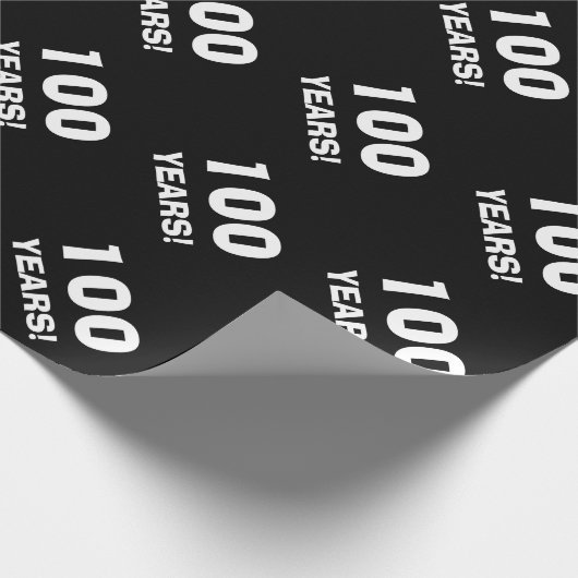 100th Birthday wrapping paper Cadeaupapier (Hoek)