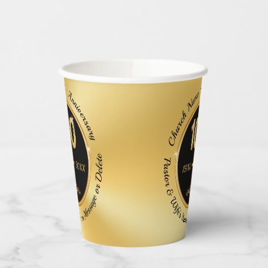100th Church Jubileum, papieren bekers, GEPERSONAL Papieren Bekers (Links)