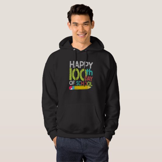 100th Day Gift Student Kids Happy 100 Days Of Scho Hoodie (Voorkant volledig)