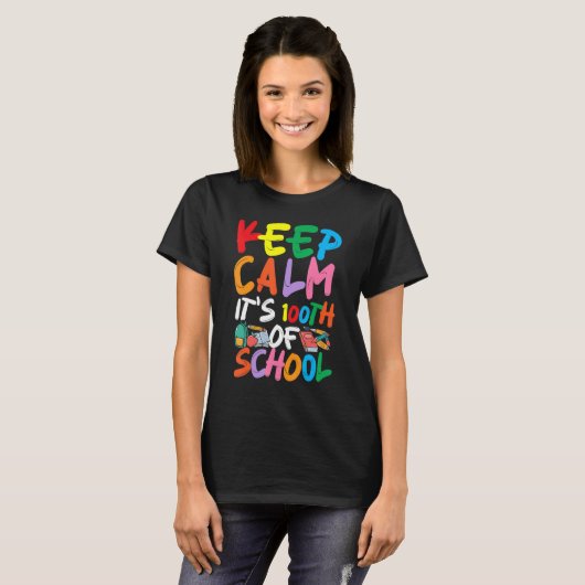 100th Day Grade School Teacher 7 T-shirt (Voorkant volledig)