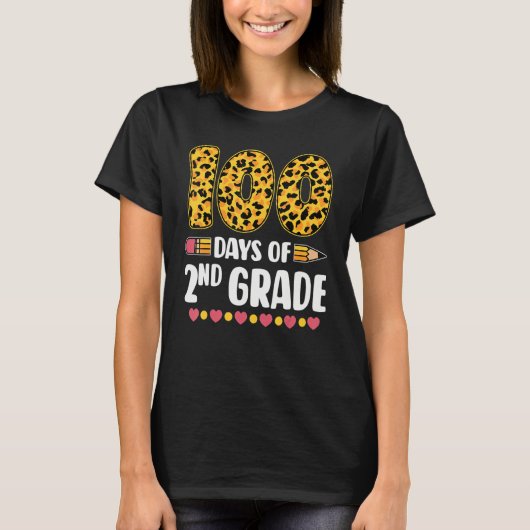 100th Day Of 2nd Grade Teachers 100 Days Of School T-shirt (Voorkant)