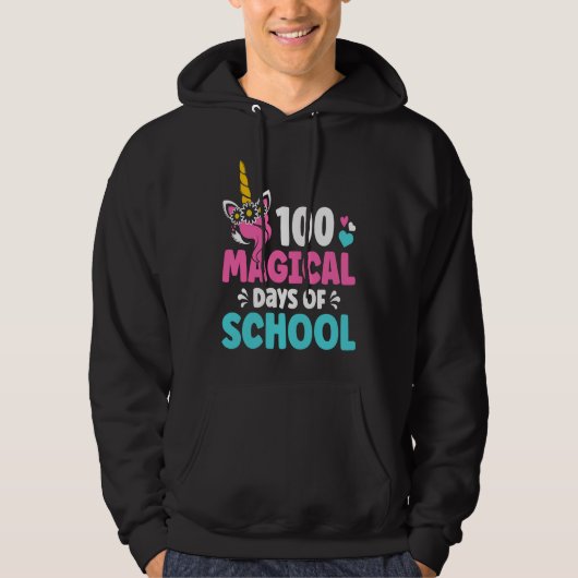 100th Day of Kindergarten For Girls 100 Magical Da Hoodie (Voorkant)