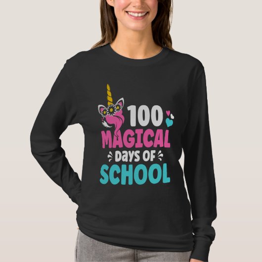 100th Day of Kindergarten For Girls 100 Magical Da T-shirt (Voorkant)