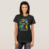 100th Day Of Pre K Funny 100 Days School Teachers T-shirt (Voorkant volledig)