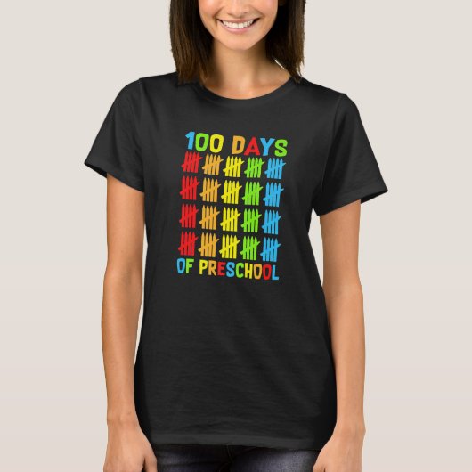 100th Day of Preschool Teachers Child Happy 100 Da T-shirt (Voorkant)