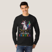 100th Day of School 100 Days Faster Unicorn Skateb T-shirt (Voorkant volledig)