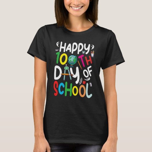 100th Day of School 100 Days of School Teacher Stu T-shirt (Voorkant)