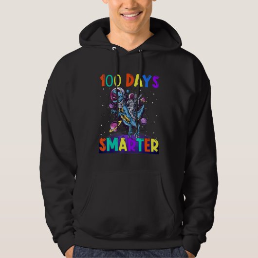 100th Day Of School 100 Days Smarter Books Space A Hoodie (Voorkant)
