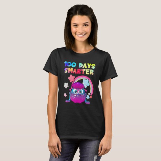 100th Day of School 100 days smarter cute Monster T-shirt (Voorkant volledig)