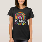 100th Day Of School 100 Days Smarter Leopard Rainb T-shirt (Voorkant)