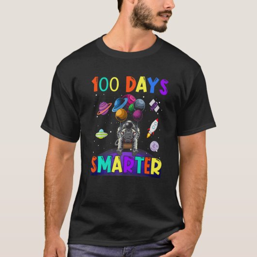 100th Day Of School 100 Days Smarter Space Astrona T-shirt (Voorkant)
