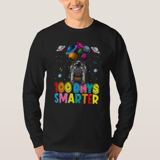100th Day Of School 100 Days Smarter Space Astrona T-shirt (Voorkant)