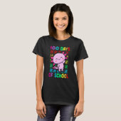 100th Day Of School Animal Axolotl Happy 100th Day T-shirt (Voorkant volledig)