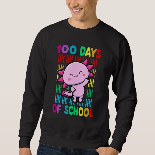 100th Day Of School Animal Axolotl Happy 100th Day Trui (Voorkant)