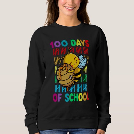 100th Day Of School Animal Bees Happy 100th Day Ki Trui (Voorkant)
