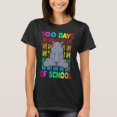 100th Day Of School Animal Hippo  Happy 100th Day  T-shirt (Voorkant)
