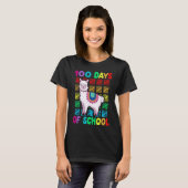 100th Day Of School Animal llama Lover Happy 100th T-shirt (Voorkant volledig)